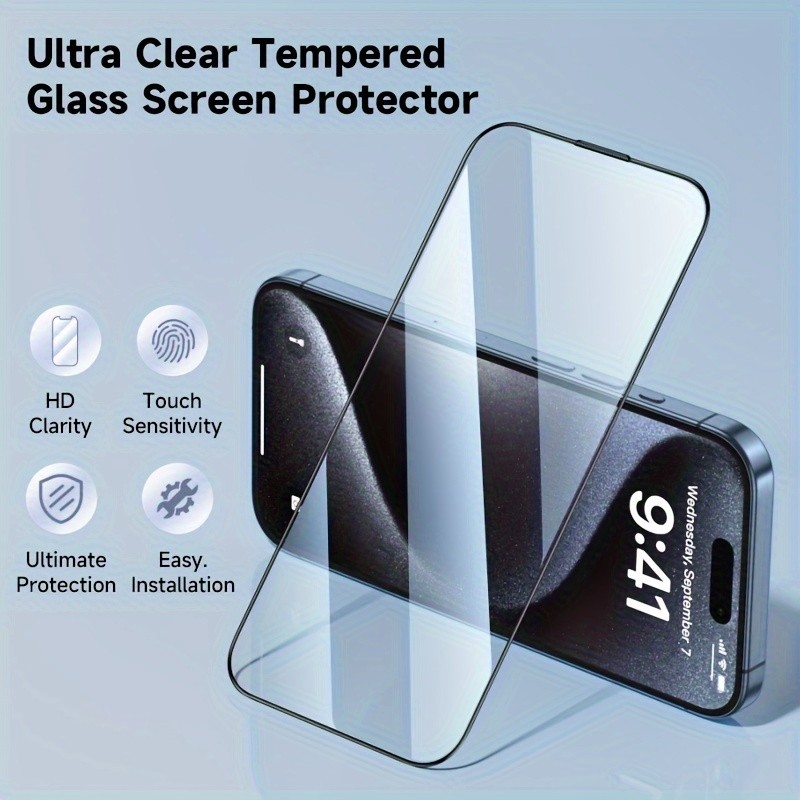 ฟิล์มกระจกเต็มจอใส สำหรับ iPhone 16 16Plus 16Pro 16ProMax 15 15Pro 15ProMax 14ProMax 14Pro 14 13 12 11 XR XS 8 7