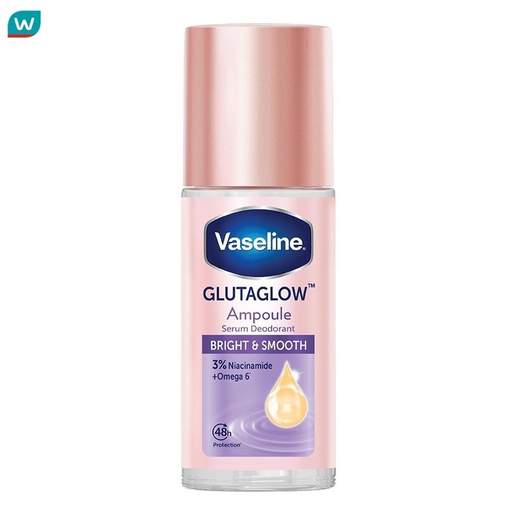 Vaseline วาสลีน โรลออน เซรั่ม กลูต้าโกลว์ แอมพูล ดีโอโดแรนท์ ไบรท์ แอนด์ สมูท 45 มล.