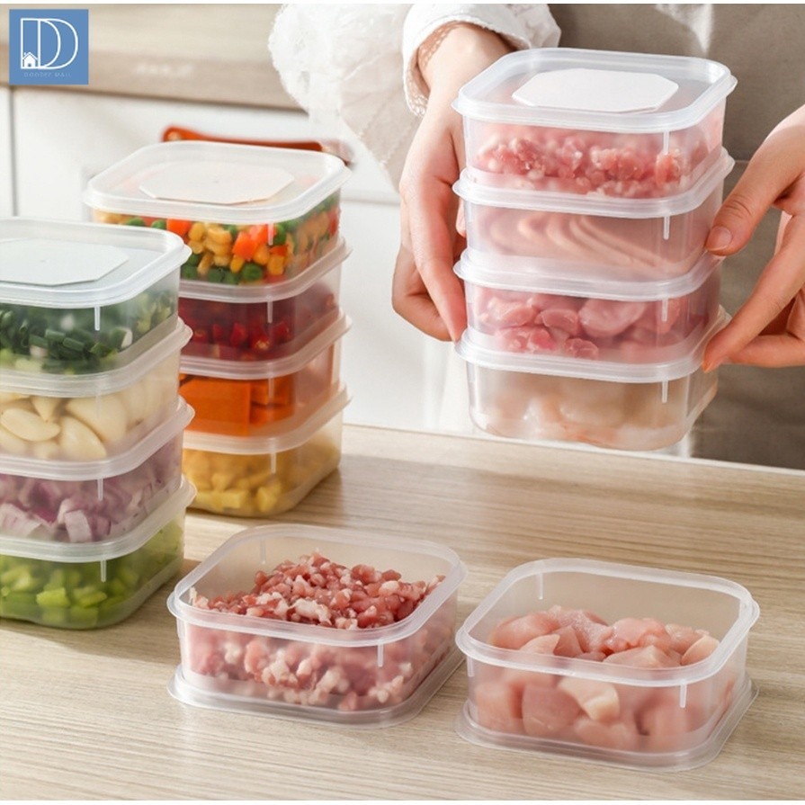 doodeemall กล่องถนอมเนื้อสัตว์แช่แข็ง กล่องเก็บผักผลไม้สด กล่องเก็บอาหารแช่เย็น พร้อมฝาปิด