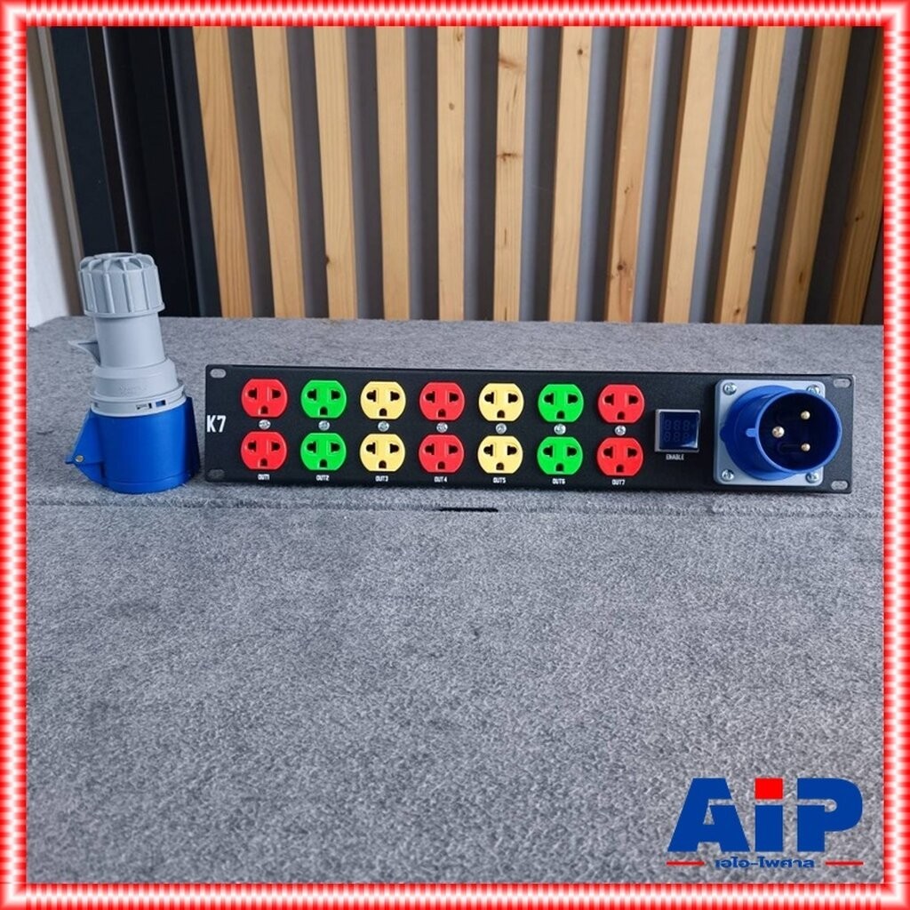 TECHCRON K7 AC PLUG PANEL +เพาว์เวอร์ปลั๊ก ปลั๊กติดแร็ค รุ่น K7 เพลท 2U ติดแร็ค 32A พร้อมใช้งาน จอแสดงผล โวล์ทแอมป์สี...