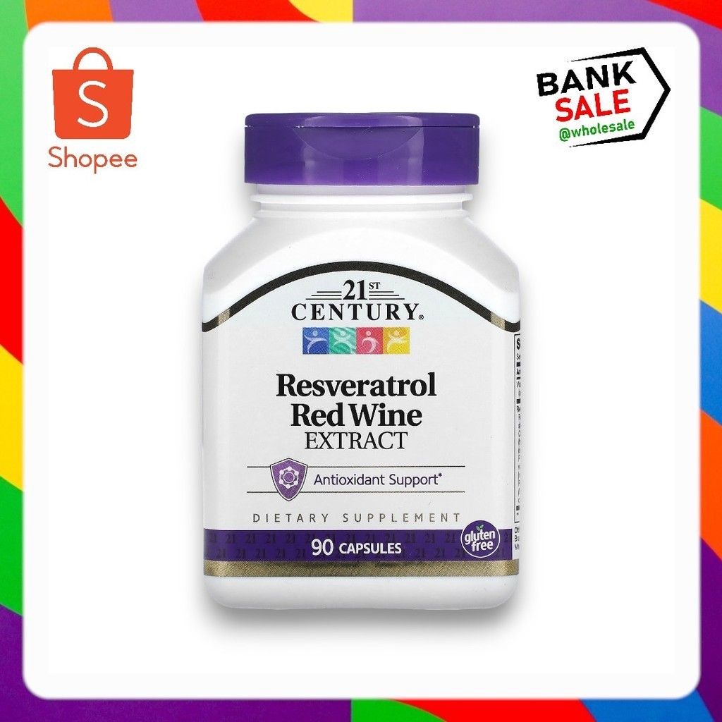 21st Century, Resveratrol Red Wine Extract, 90 Capsules