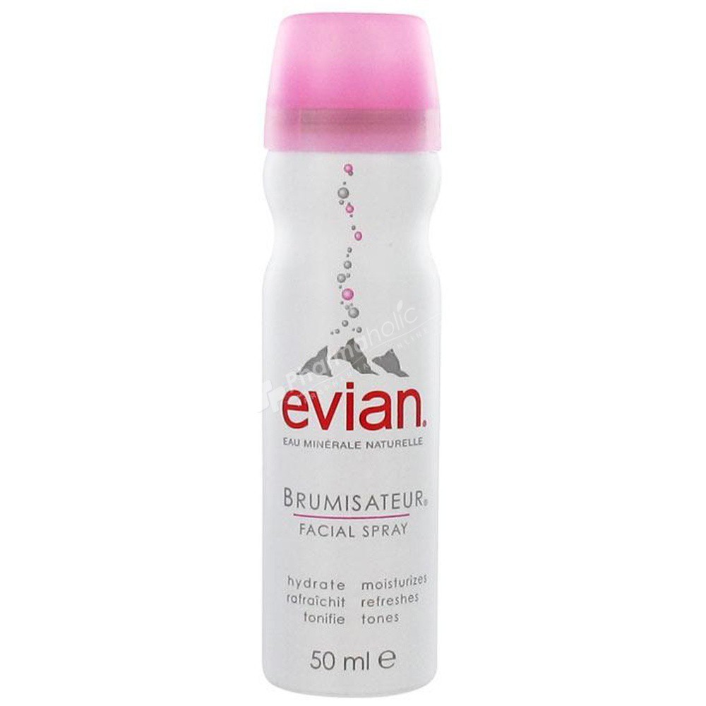 Evian Brumisateur Facial Spray 50ml. สเปรย์น้ำแร่เอเวียง คืนความสดชื่น ให้ความรู้สึกผ่อนคลาย