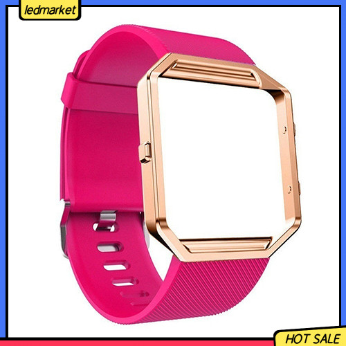 (Ledmarket) สายนาฬิกาข้อมือซิลิโคน แบบนิ่ม สีโรสโกลด์ สําหรับ Fitbit Blaze