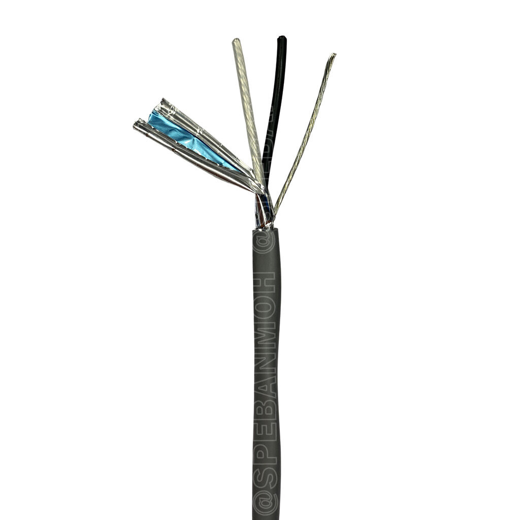 [ 1เมตร ] Belden 8760 สายสัญญาณคู่ ตีเกลียว 1P 2Cx18AWG 0.82 mm² Twisted Pair Cable Belden Tinned Copper Wire Beldfoi...