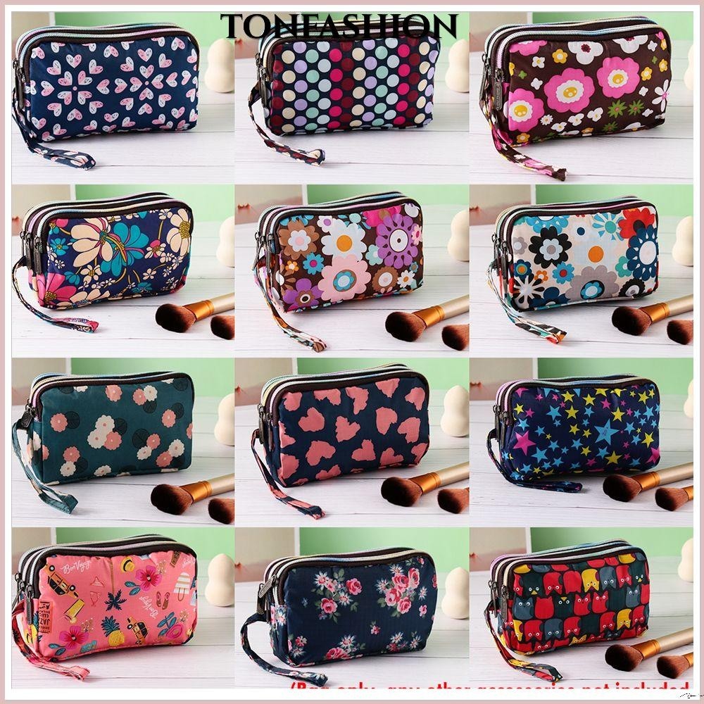 Tonfashion กระเป๋าสตางค์ กระเป๋าถือ กระเป๋าคลัทช์ ขนาดเล็ก ลายดอกไม้ ใส่บัตรได้ สําหรับผู้หญิง