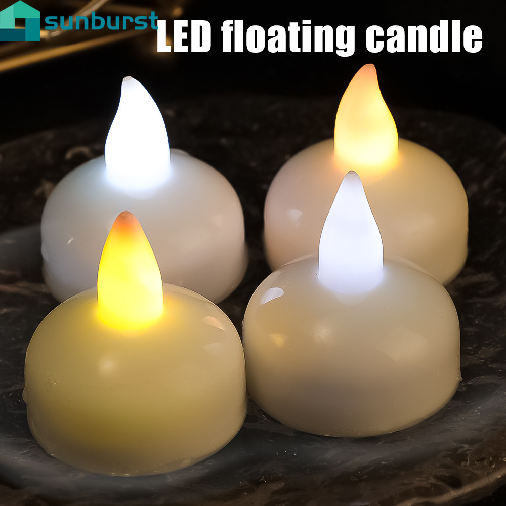 โคมไฟเทียนอิเล็กทรอนิกส์ LED ลอยน้ําได้ กันน้ํา สไตล์โรแมนติก สําหรับตกแต่งบ้าน งานแต่งงาน งานเลี้ยงวันเกิด
