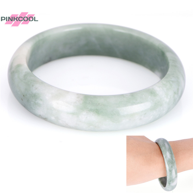 Pinkcool หรูหรา ของแท้ หยกสีเขียวธรรมชาติ อัญมณี กําไลข้อมือ สร้อยข้อมือ เครื่องประดับแฮนด์เมด แฟชั่น ขายดี