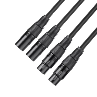 【1.5M สายดำ 】สายสัญญาณเสียง XLR Male To XLR Female (ผู้เมีย) Mic Cable ยาว 1 เมตรXLR-XLR 3Pin สายเคเบิล ชายหญิง สายเชื่อ