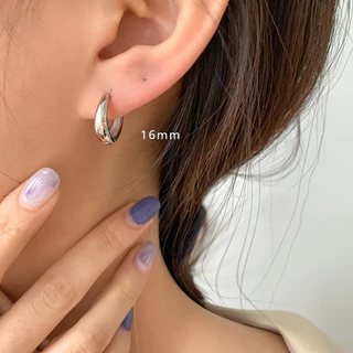 ต่างหูห่วง ชุบเงิน S925 จี้รูปกอดกว้าง สไตล์โกธิค เรียบง่าย เครื่องประดับ สําหรับผู้หญิง และผู้ชาย