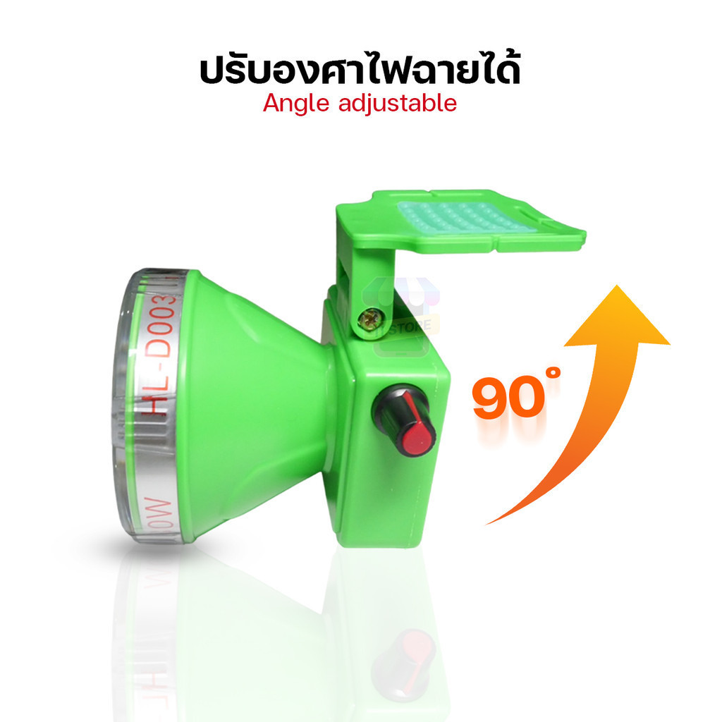 หม้อแบต ส่องกบ ไฟฉายเดินป่า หัวไฟชาร์จแบตได้ LED HL-D003 HLX ไฟฉายคาดหัว ตรานก ดำน้ำลึก 30 เมตร - รูปที่ 2