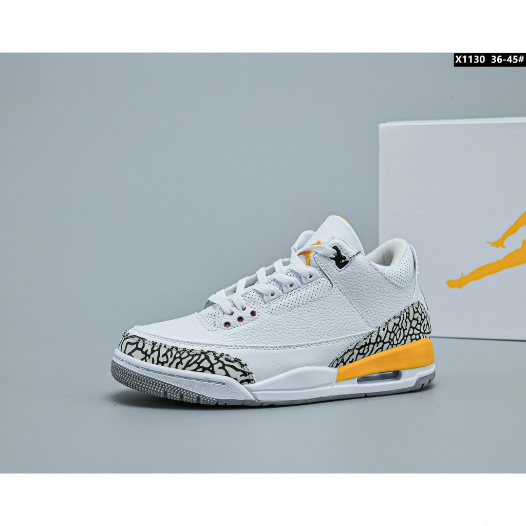 รุ่นใหม่ของแท้รองเท้าบาสเก็ตบอล Air Jordan 3 WMNS AJ3 Jordan 3 Generation