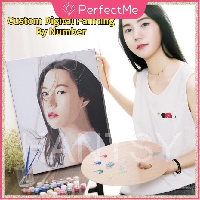 [ฟรีเพื่อดูการเรนเดอร์] ภาพวาดสีน้ำมันบนผืนผ้าใบดิจิตอลที่กำหนดเองภาพถ่าย 24 36 48 การปรับแต่งของขวัญวันเกิด 5251