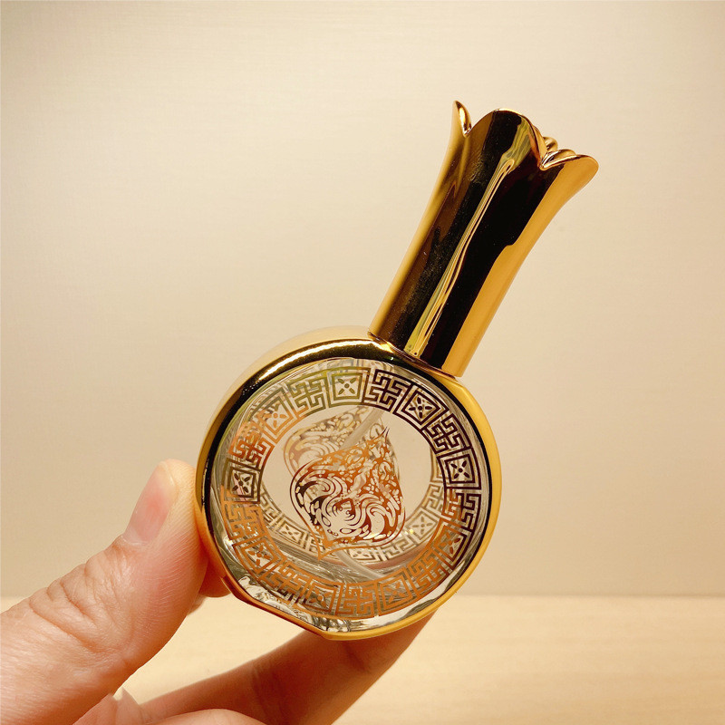 20ml Gold Glass สเปรย์น้ําหอม Bottl Fine Mist รอบเครื่องสําอางขวดเปล่ารีฟิลสําหรับการเดินทาง