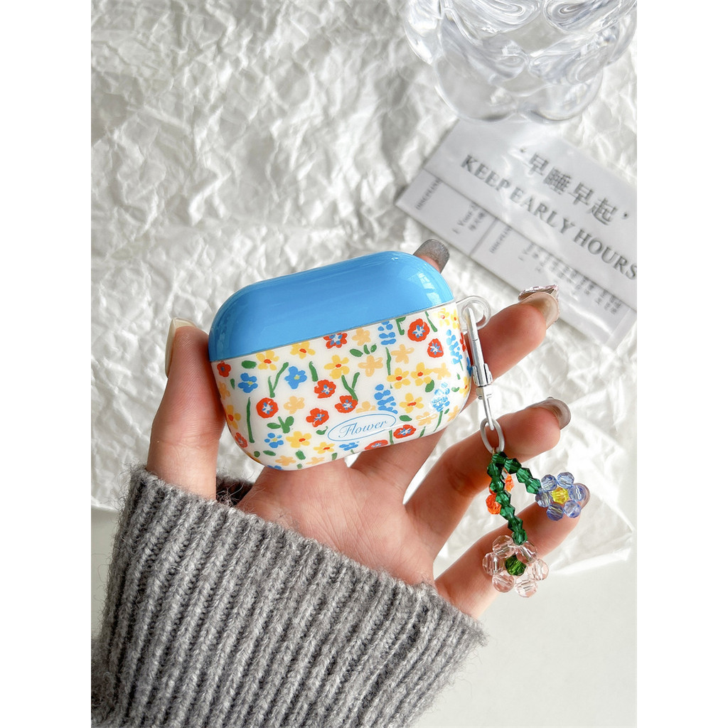 ดอกไม้เหมาะสําหรับ Airpods4 Airpods1/2 3 Pro Pro2 เคสหูฟังไร้สายบลูทูธป้องกันกรณี AirPods Pro2 4 3 หูฟังป้องกันกรณี