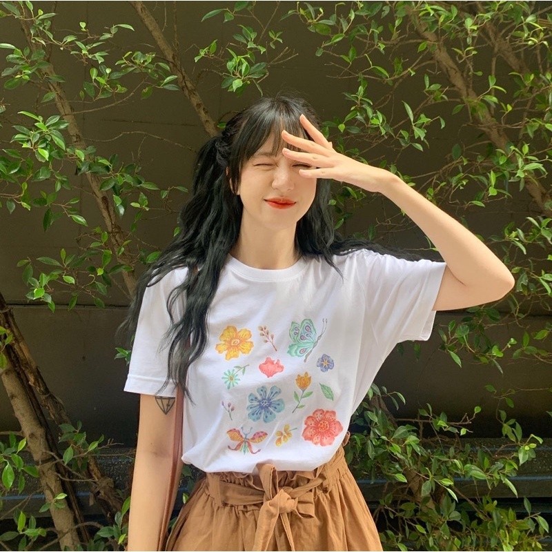 (จัดส่งในกรุงเทพฯ) KK-Mao Shop 🦋 เสื้อยืดลายผีเสื้อ/ดอกไม้