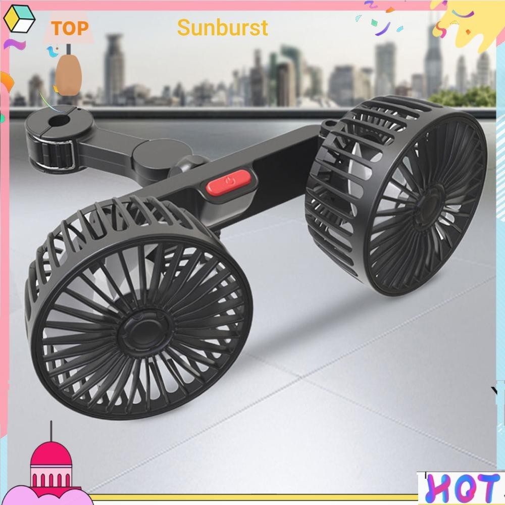 [Sunburst11.th] พัดลมติดรถยนต์12v 24V ใช้ได้ในรถและในบ้าน พัดลมในรถยนต์ USB พัดลมรถยนต์ แบบหนีบ พัดลมหนีบ ปรับได้ 360