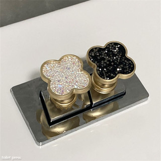 มือจับประตูห้องน้ํา แบบกด รูปใบโคลเวอร์สี่แฉก สร้างสรรค์ สํา…