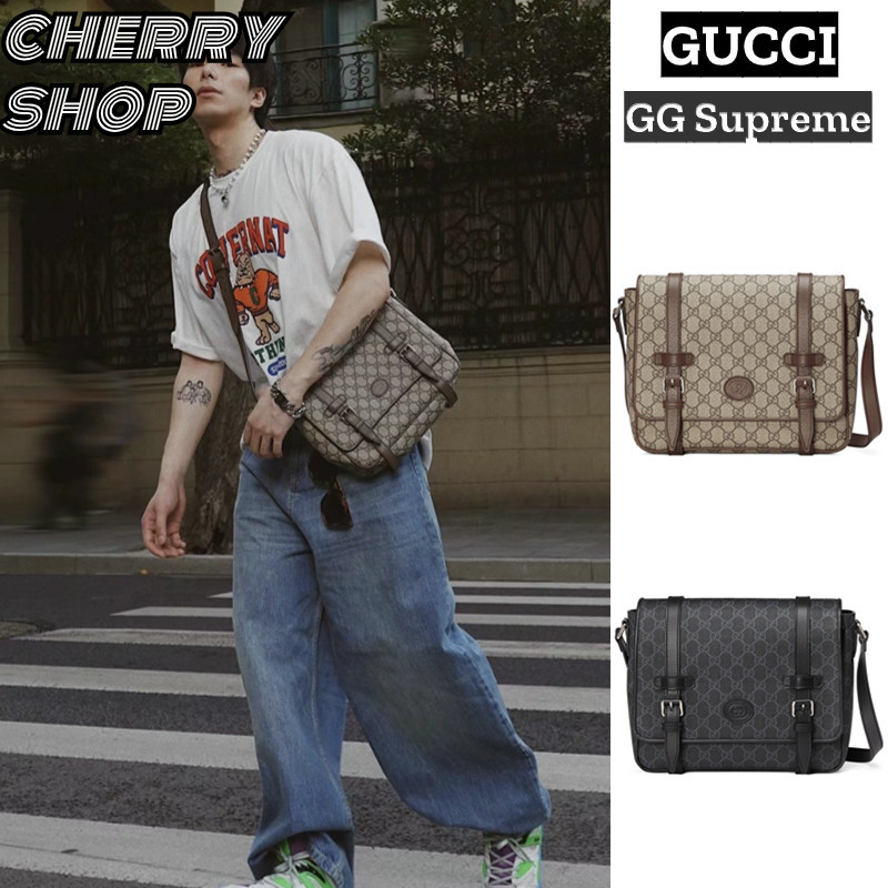 ราคาดีที่สุดของแท้ 100%กุชชี่ Gucci GG Supreme Messenger BagMen's Bag กระเป๋าสะพาย 658542