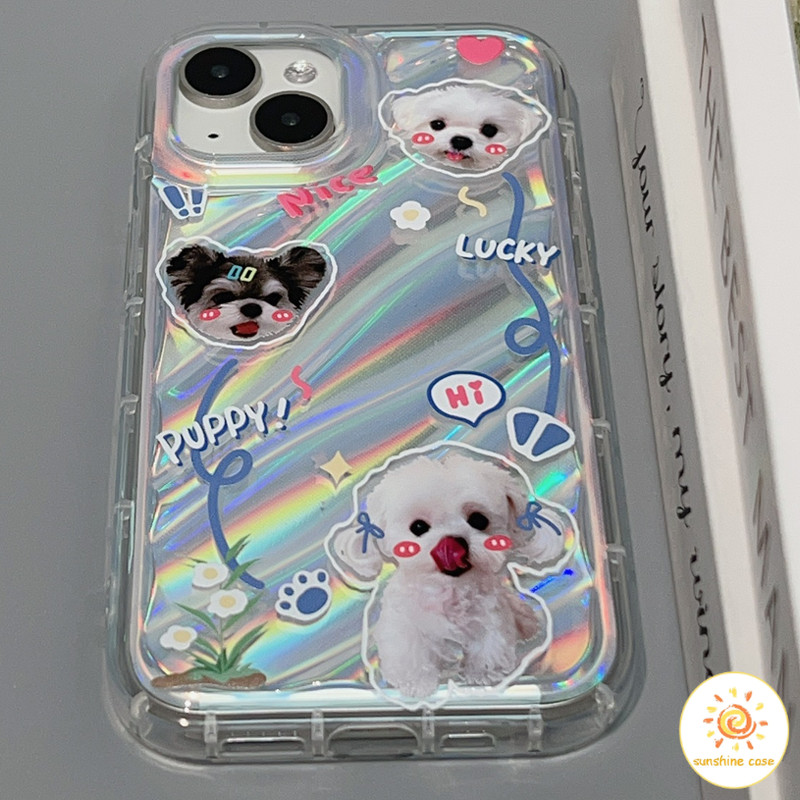 [ส่วนลด]เคสใสใส่โทรศัพท์มือถือลายลูกสุนัขน่ารัก 3ตัว เคส ไอโฟน 11 For iPhone12 13 14 15Pro MAX X XS XR XS 7 8Plus SE2020