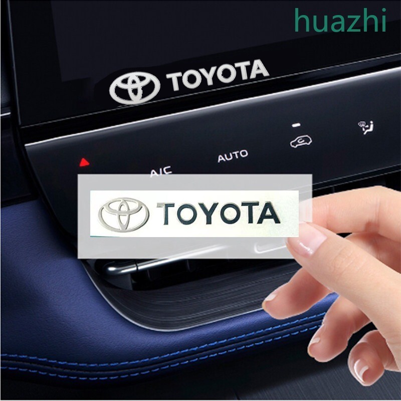 สติกเกอร์โลหะ กันน้ํา ลายโลโก้ Toyota สําหรับ Toyota Vios Crown Hilux Passo Altis Camry Harrier Innova Rush Yaris Alphard Hiace Fortuner Vellfire Corolla Cross RAV4