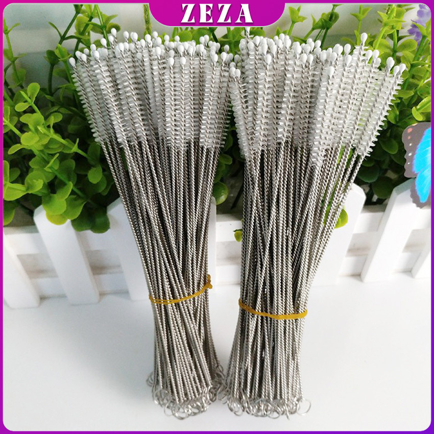 ZEZA แปรงล้างหลอดดูด จุกนม ขนไนล่อน ไม่ทำให้เป็นรอย Stainless steel soft straw straw brush