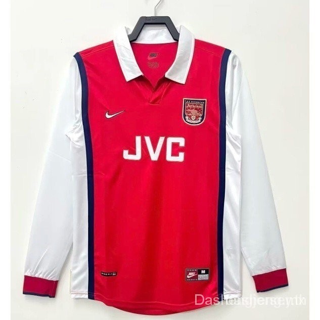 เสื้อเชิ้ต แขนยาว ลายทีมชาติฟุตบอล Arsenal 1998 คุณภาพสูง Z67Q