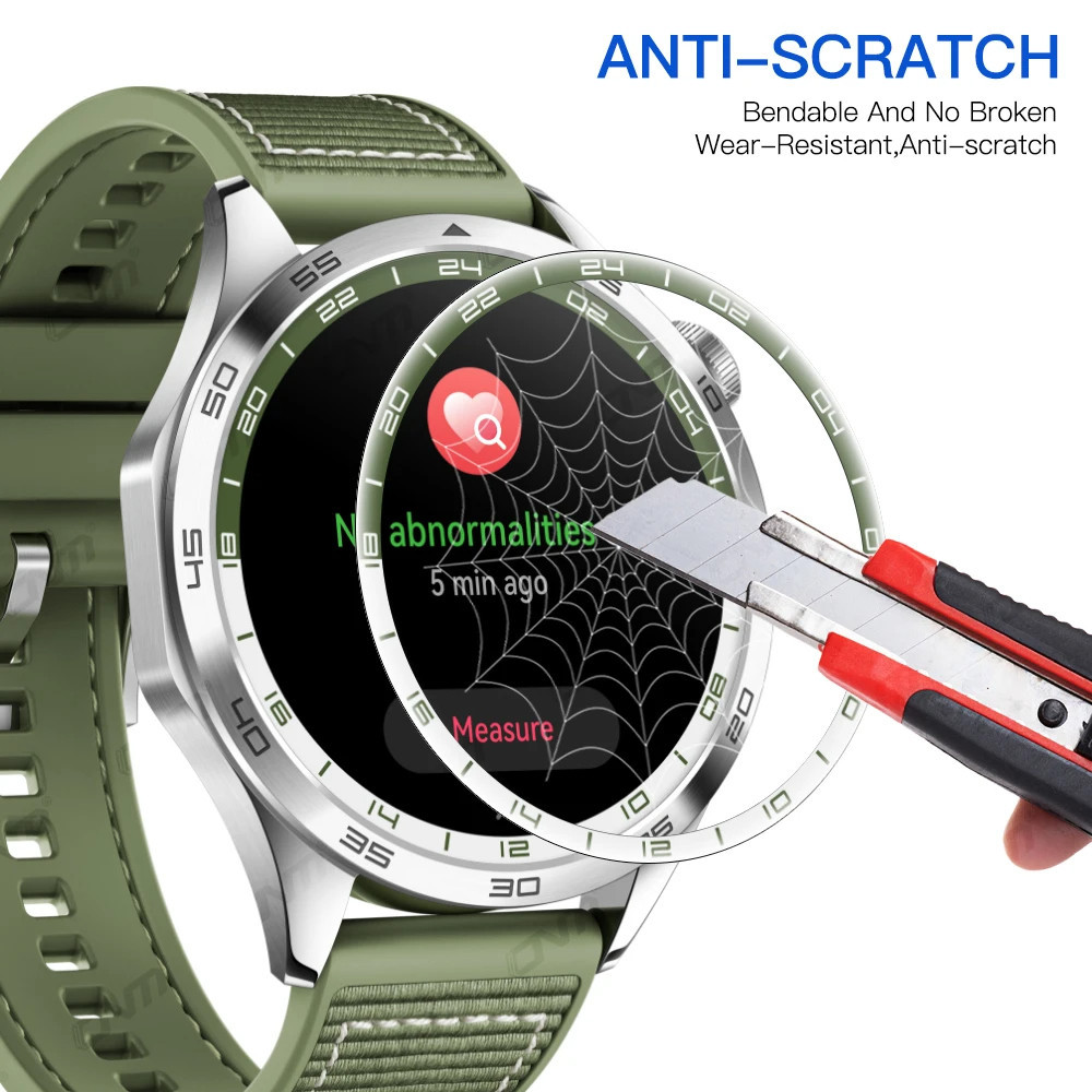 ฟิล์มกันรอยหน้าจอ สําหรับ Huawei Watch GT 4 46 มม. ฟิล์มกันรอยหน้าจอโค้ง สีเขียว สําหรับ Huawei GT4 (ไม่ใช่กระจก)