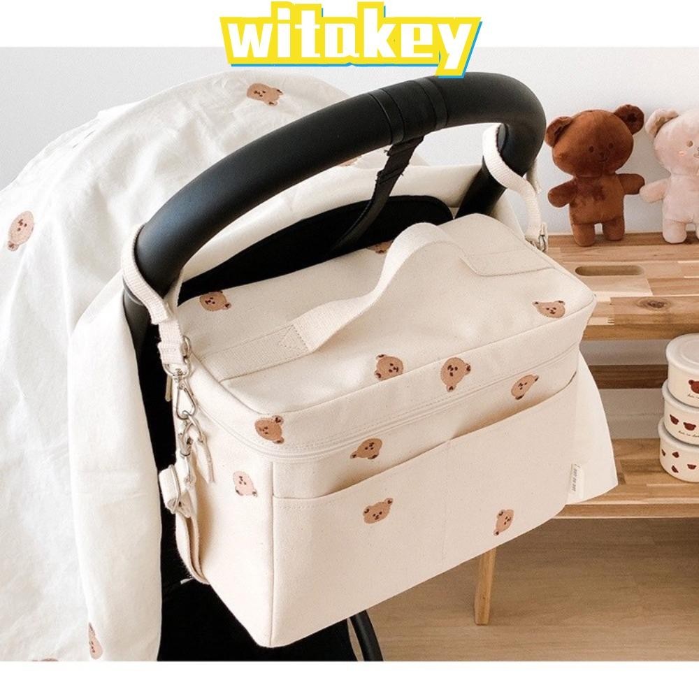 Witakey กระเป๋าใส่ผ้าอ้อม ขวดนมเด็ก รถเข็นเด็ก รถเข็นเด็ก กระเป๋าเก็บความเย็น