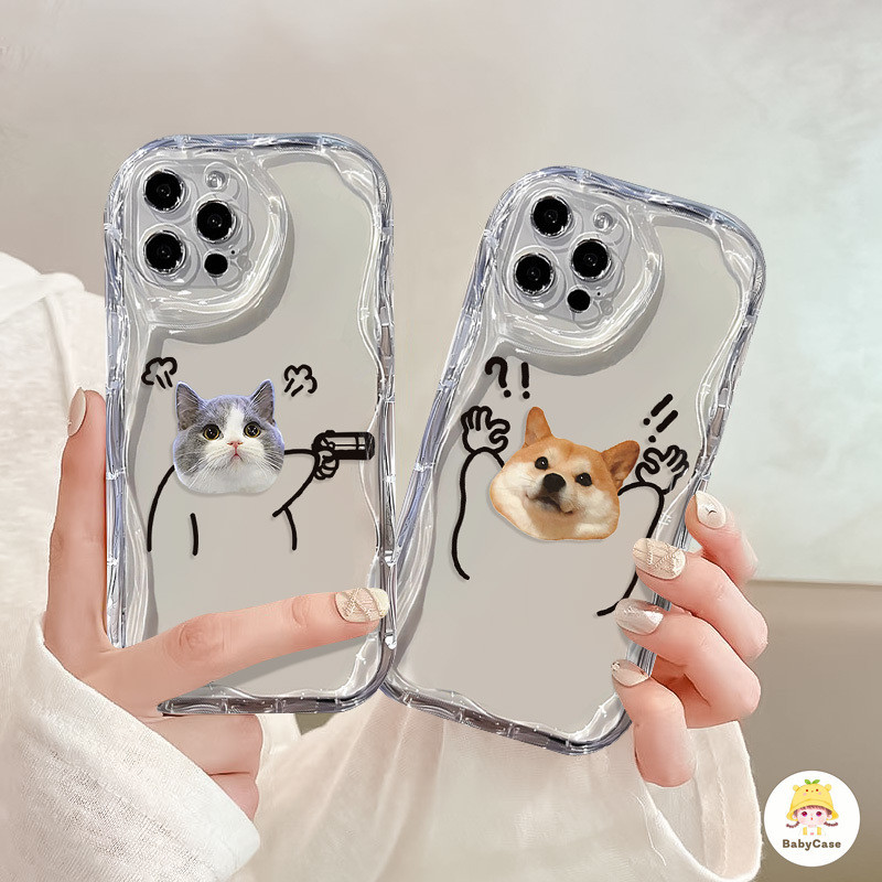 น่ารักการ์ตูนสนุก Little Cat Puppy สำหรับ iPhone 11 12 13 14 Pro Max XR 15 8 7 Plus XS X Max 13 12 mini SE