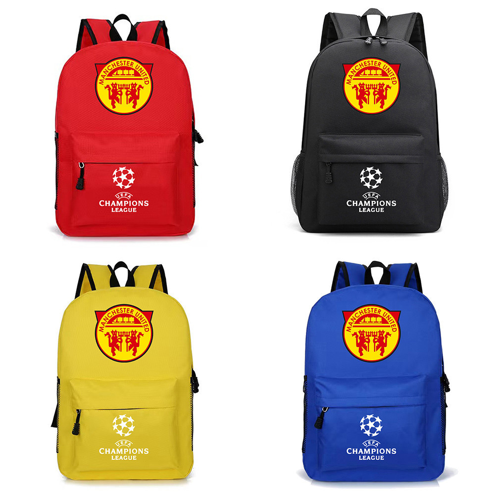 Haoyuan Manchester United FC design 3 กระเป๋าเป้สะพายหลังสําหรับเด็ก Polychrome Student Large Capacity Breathable Printing Fashion Bags