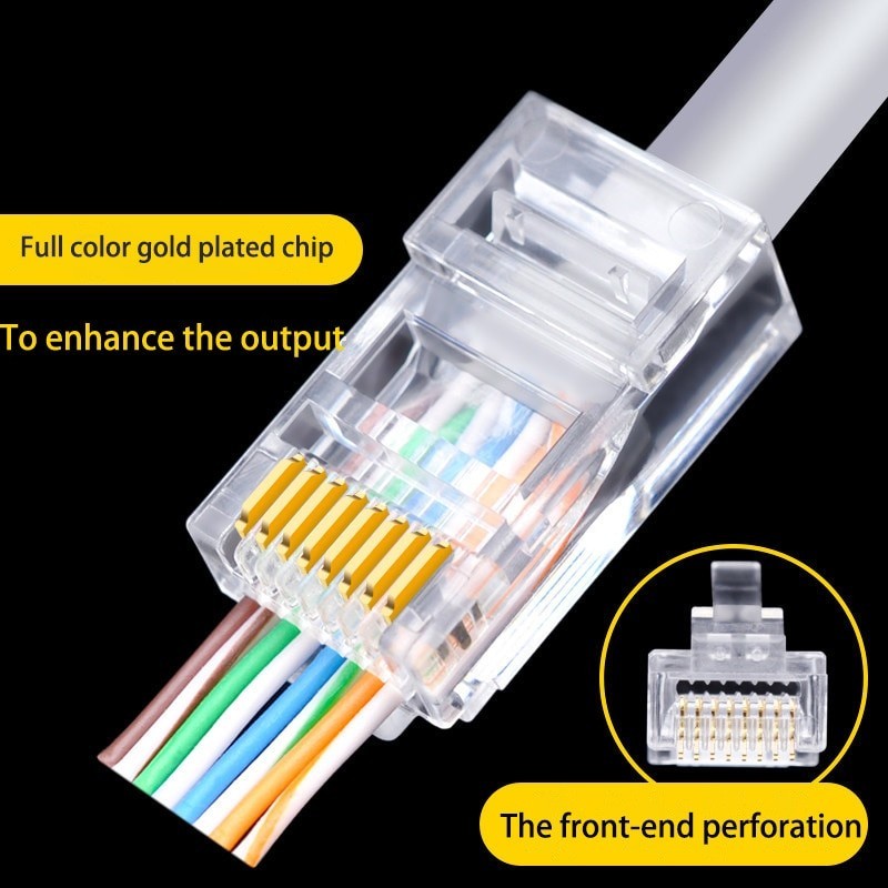 8P8C Crimp End สําหรับสาย Ethernet คอมพิวเตอร์ CAT6 ผ่าน RJ45 Modular Plug Network Connectors - รูปที่ 5