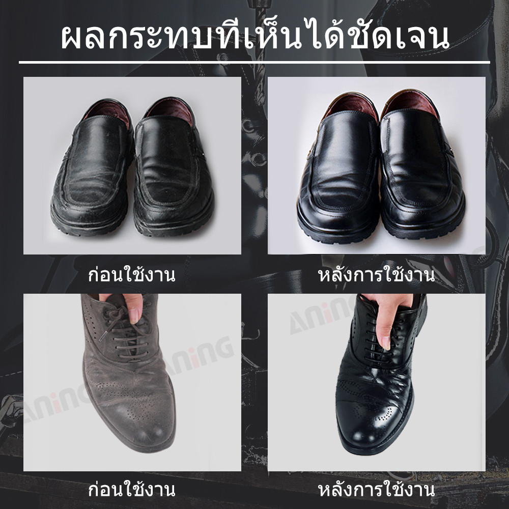 แปรงขัดรองเท้าหนังฟองน้ำสองด้าน เครื่องมือขัดรองเท้าแบบไม่มีสี แว็กซ์สำหรับรองเท้าทุกสี