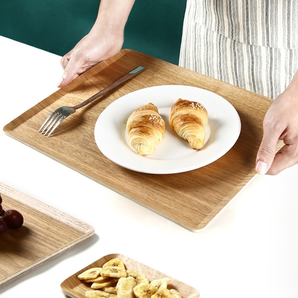 Ghouse Online KOSCH ถาดเสิร์ฟกันลื่น 46X34 ซม. JOLIE-N สีไม้ธรรมชาติ สินค้าขายดี!