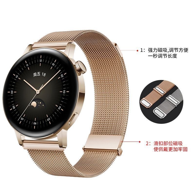 สายนาฬิกาข้อมือ สายเหล็กแม่เหล็ก สําหรับ Huawei watch3 4gt3 gt2 Progt1