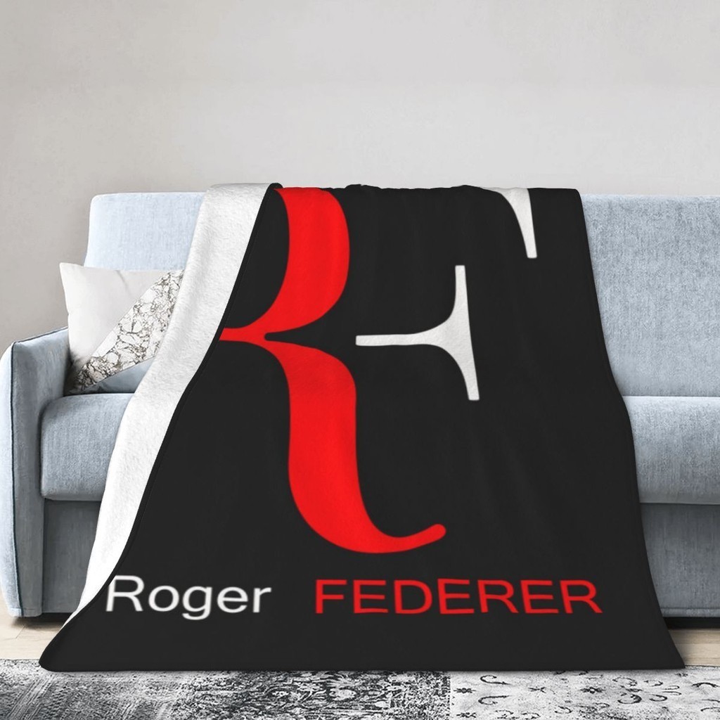 สไตล ์ ใหม ่ Roger Federer RF โลโก ้ (3🌹 Multi-Size Super Soft Flannel ผ ้ าห ่ มสํานักงาน Nap ผ ้ าห ่ มเครื ่ องปรับอากาศ Leisure Travel โซฟาผ ้ าห ่ ม Four Seasons สบายผ ้ าห ่ มเดี ่ ยวเตียงคู ่ แผ ่ นผ ้ าห ่ ม