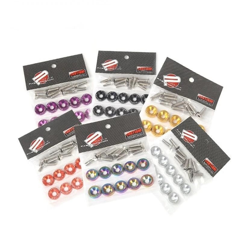 สกรูยึดกันชน หกเหลี่ยม M6 JDM สําหรับรถยนต์ 10 ชิ้น