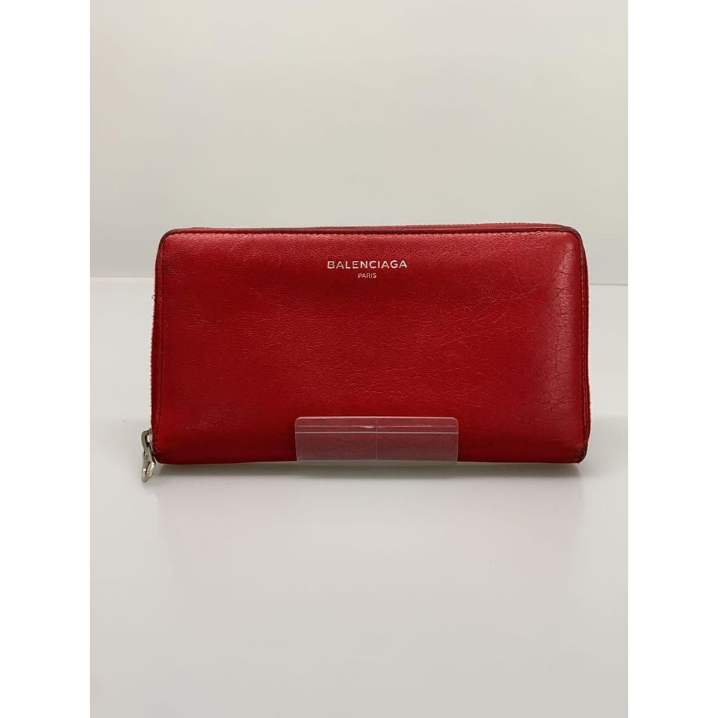Balenciaga กระเป๋าสตางค์หนัง ใบยาว สีแดง ส่งตรงจากญี่ปุ่น มือสอง
