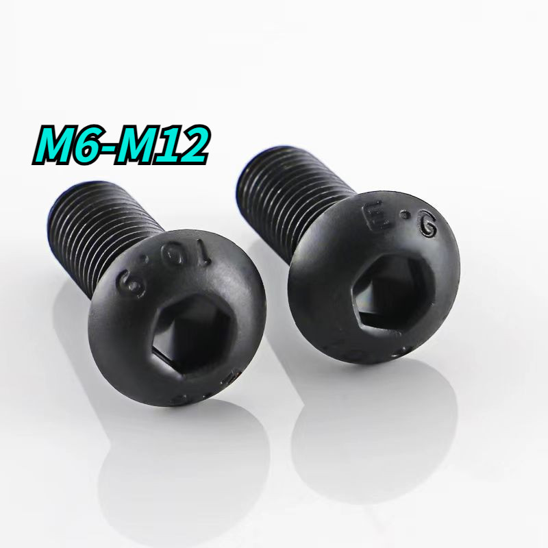 [HNK]] สกรูซ็อกเก็ต หัวกลม หกเหลี่ยม เกรดสูง 10.9 สีดํา M8 M10 M12