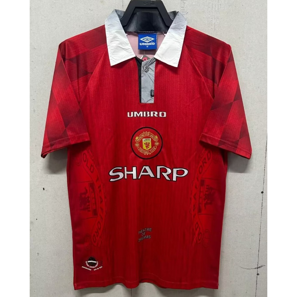 เสื้อกีฬาแขนสั้น ลายทีมชาติฟุตบอล Manchester United 1996 97 Manchester United ชุดเหย้า สไตล์วินเทจ แห้งเร็ว สําหรับผู้ใหญ่ ไซซ์ S-XXL AAA