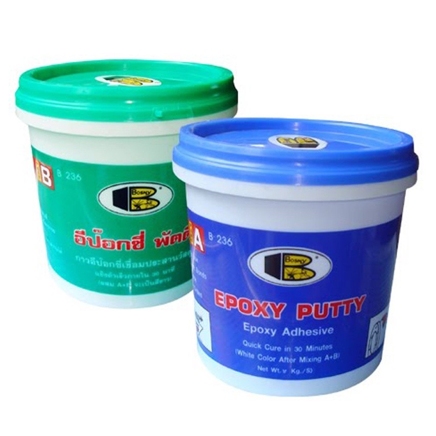 กาว กาวเชื่อมอุดรอยรั่ว อีพ็อกซี่พัตตี้ (ขนาด 1กก.) Bosny Epoxy Putty B236