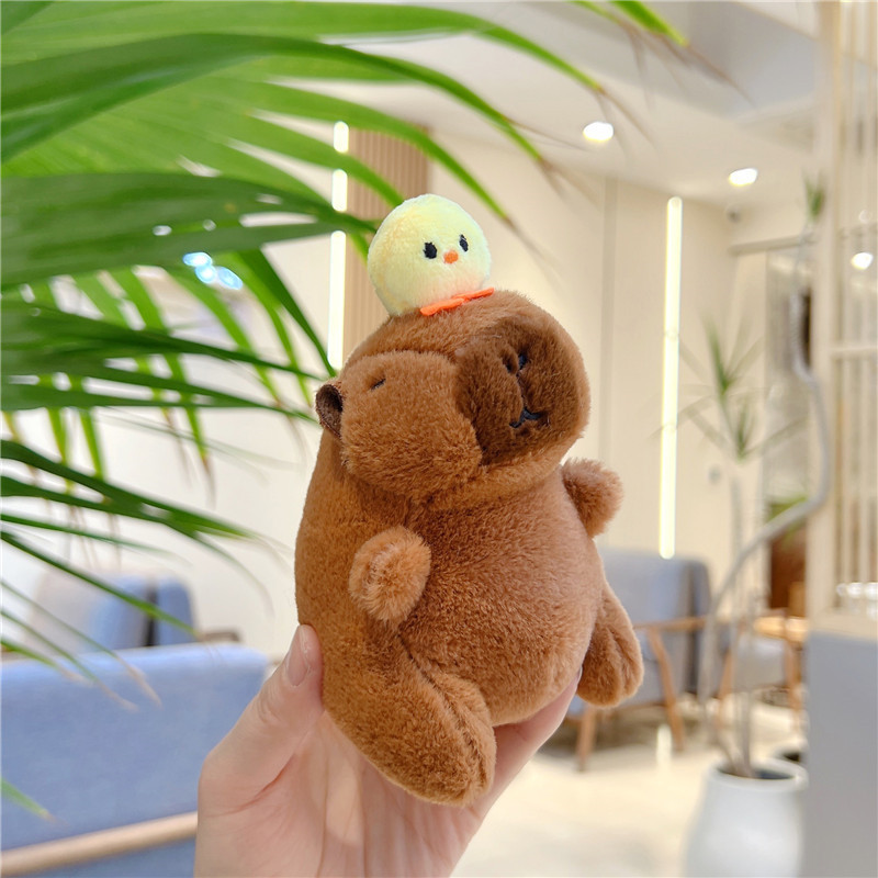 R RUIXIN Kapibara ตุ๊กตาตุ๊กตาจี้น่ารัก Capybara ตุ๊กตาตุ๊กตากระเป๋าเครื่องประดับคว้าตุ๊กตา WDS127