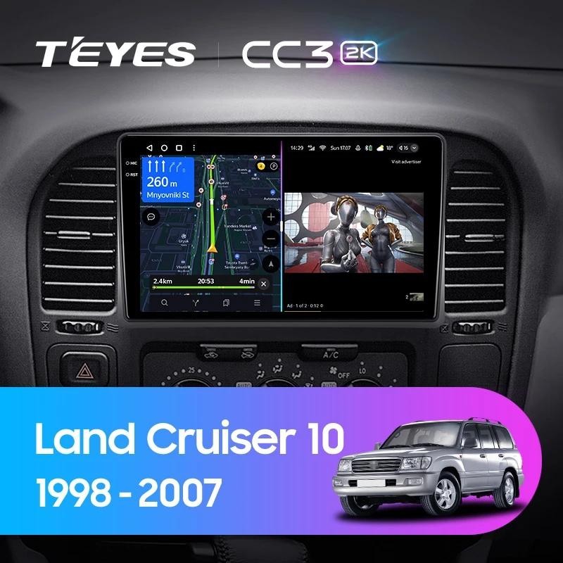 Teyes CC3L CC3 2K เครื่องเล่นมัลติมีเดีย วิทยุ GPS Android 10 No 2din 2 din dvd สําหรับ Toyota Land Cruiser 10 J100 100 1998-2007