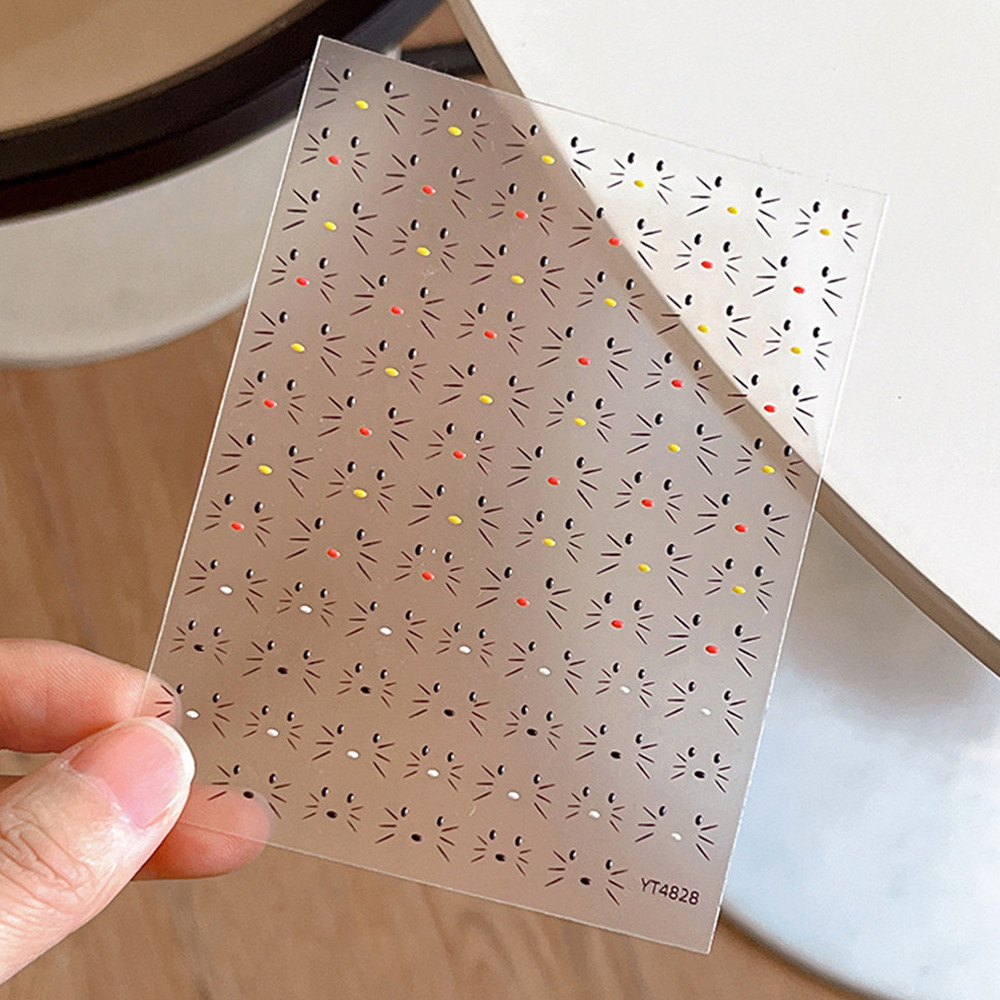 น่ารัก สติ๊กเกอร์หน้าแมวไลน์ ตาใหญ่แมวน่ารัก สติ๊กเกอร์เล็บ อุปกรณ์ตกแต่งเล็บ 【doom】 - รูปที่ 2