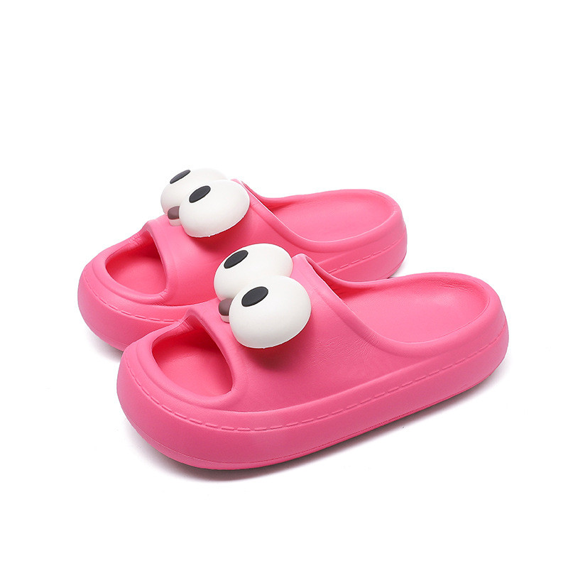 Influencer สนุกตาโตน่ารัก Stepping on Shit Feel Baotou รองเท้าแตะผู้หญิงฤดูร้อนหนา Soled รองเท้าแตะสวมใส่ด้านนอก Flip-Flops