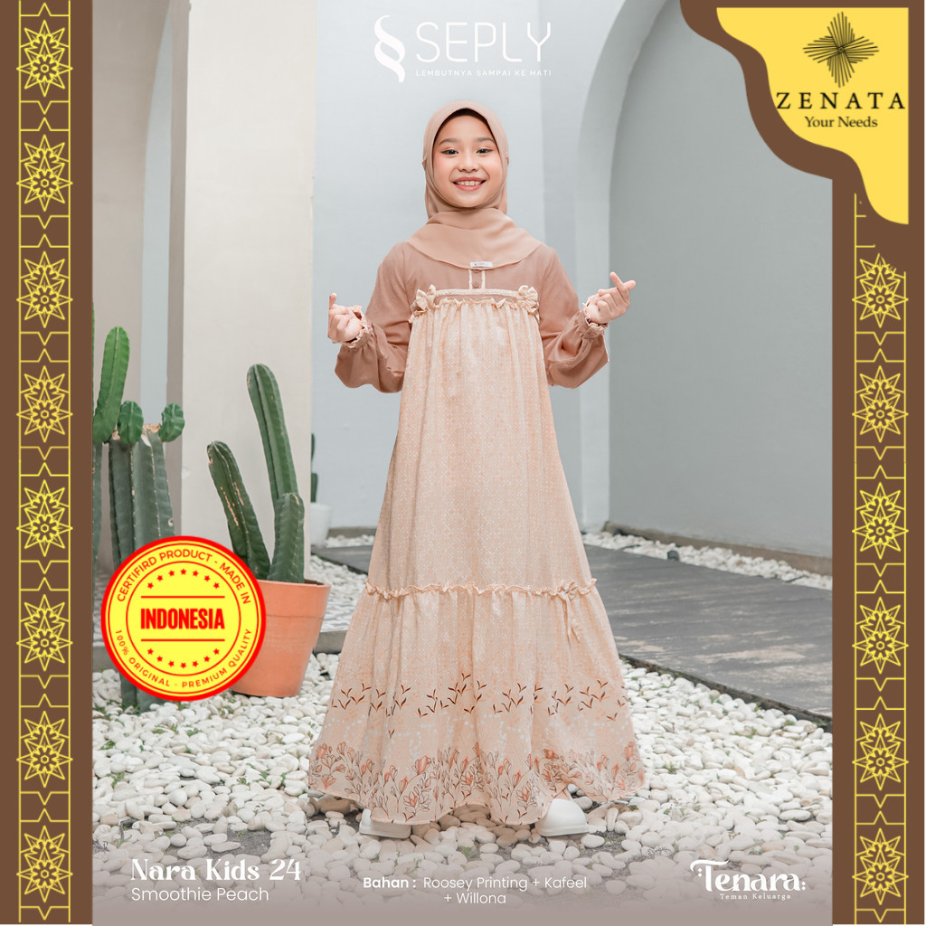 ล่าสุด Eid Sarimbit Tenara Simple Childrens Gamis Nara Kids 24 ชุดเดรสเด็กมุสลิม By Seply