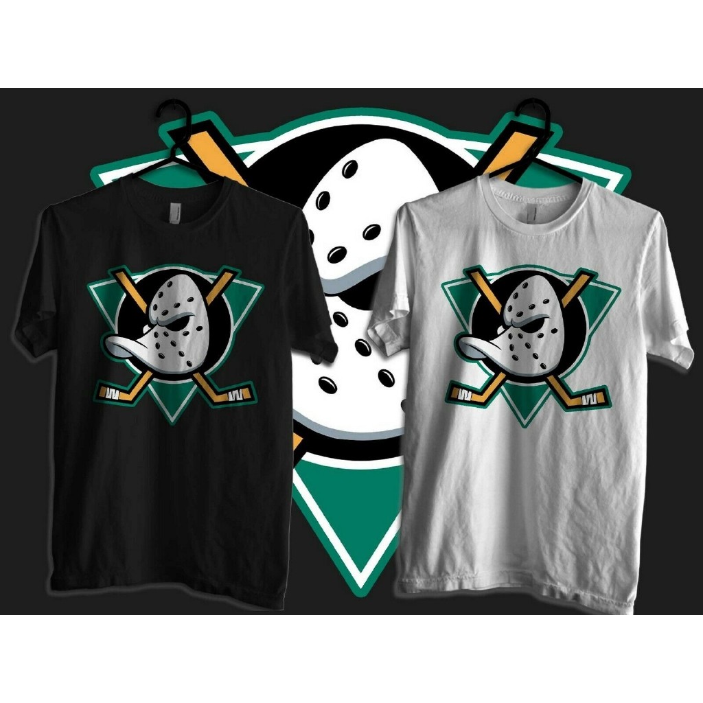 ใหม่ เสื้อยืด ลาย Mighty Ducks of Anaheim NHL Hockey League GildanS-5XLเสื้อยืดคอตตอน กระบวนการพิมพ์
