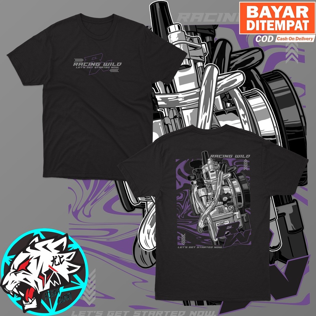 WILD RACING เสื้อยืด LETS GET STARTED NOW RW CARBURETOR ขนาดใหญ่ JUMBO HEREX MOTOR DISTRO เสื้อยืด