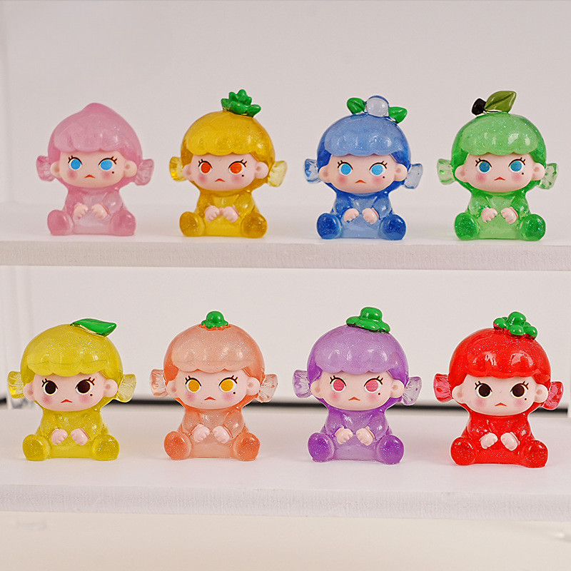 8 ชิ้น Luminous Glow Shinny ผลไม้ Molly 3D เรซิ่น Charms สําหรับ DIY (9-378)