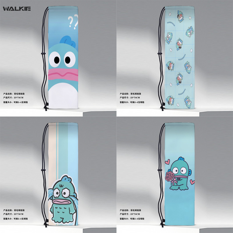 Walkie Animie การ์ตูนไม้แบดมินตันแบบพกพากระเป๋าไม้เทนนิสป้องกัน Drawstring กระเป๋าแฟชั่นกํามะหยี่กระเป๋ากีฬากลางแจ้งอุปกรณ์เสริม