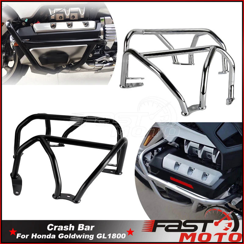 Mf Black Chrome Engine Guard Crash Bar Protector For Honda Goldwing GL1800 F6C F6B Tour Automatic DC